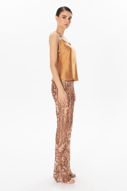 Soft V-Neck Chain Hanging Blouse